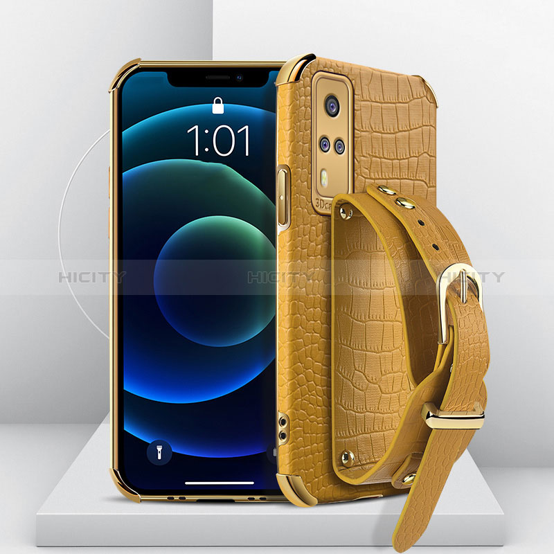 Coque Luxe Cuir Housse Etui XD2 pour Vivo Y53s NFC Jaune Plus