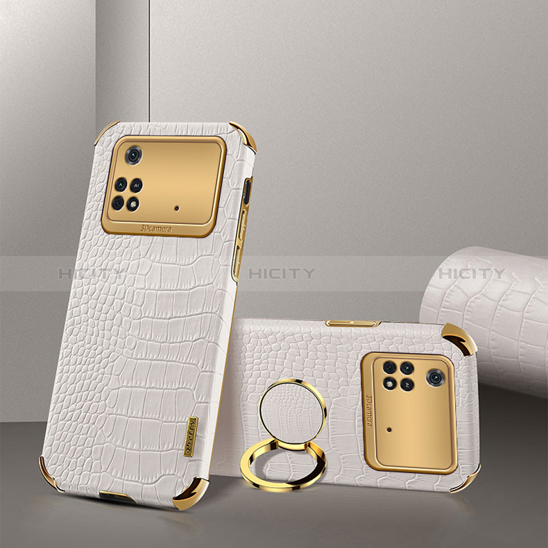 Coque Luxe Cuir Housse Etui XD2 pour Xiaomi Poco M4 Pro 4G Blanc Plus