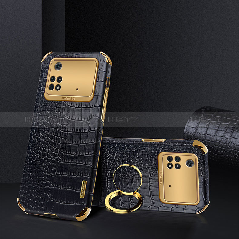 Coque Luxe Cuir Housse Etui XD2 pour Xiaomi Poco M4 Pro 4G Noir Plus