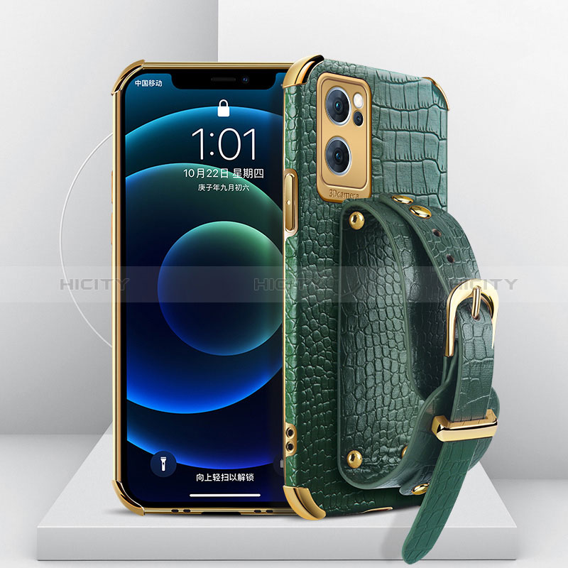 Coque Luxe Cuir Housse Etui XD3 pour Oppo Find X5 Lite 5G Vert Plus