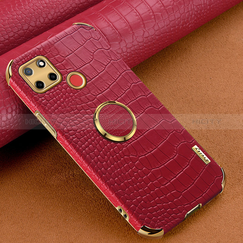 Coque Luxe Cuir Housse Etui XD3 pour Realme C12 Rouge Plus