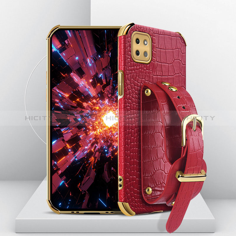 Coque Luxe Cuir Housse Etui XD3 pour Samsung Galaxy A22s 5G Rouge Plus