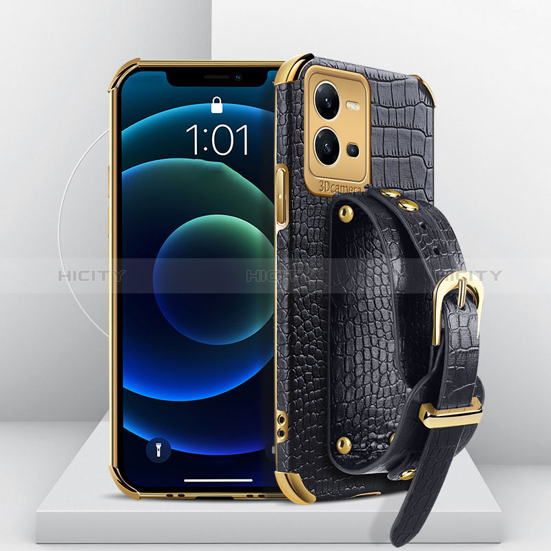 Coque Luxe Cuir Housse Etui XD3 pour Vivo V25 5G Noir Plus