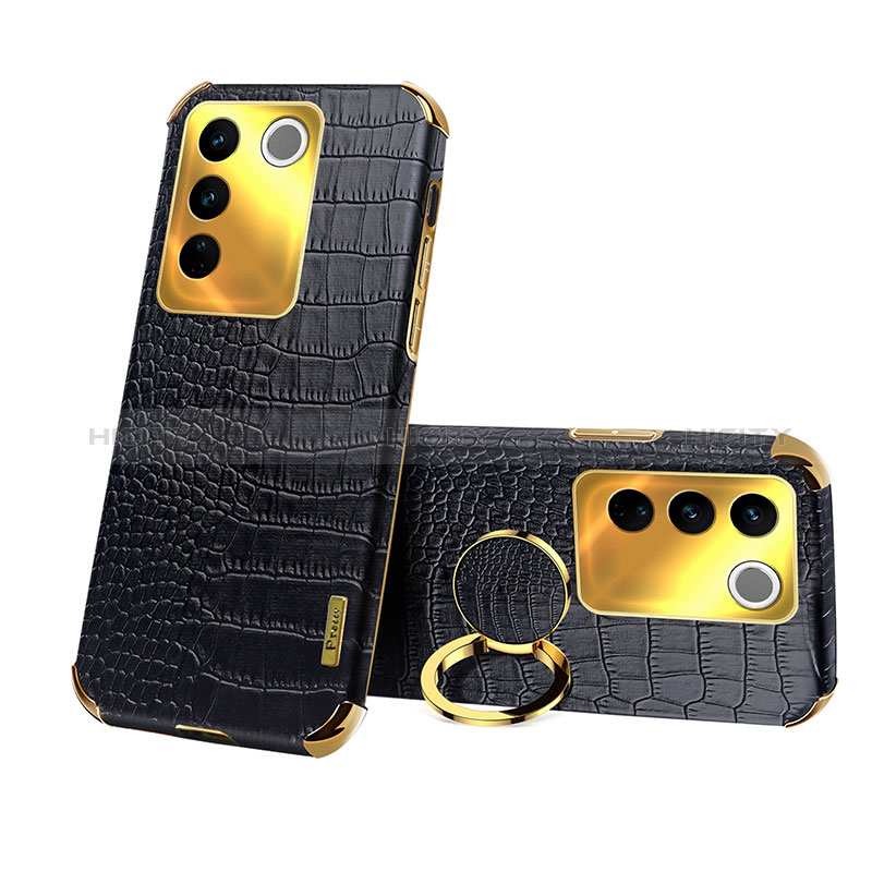 Coque Luxe Cuir Housse Etui XD3 pour Vivo V27 5G Noir Plus