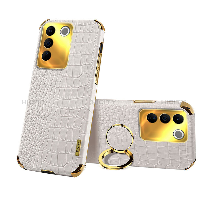 Coque Luxe Cuir Housse Etui XD3 pour Vivo V27e 5G Blanc Plus