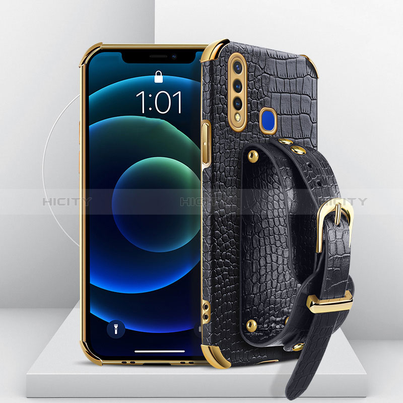 Coque Luxe Cuir Housse Etui XD3 pour Vivo Y19 Noir Plus