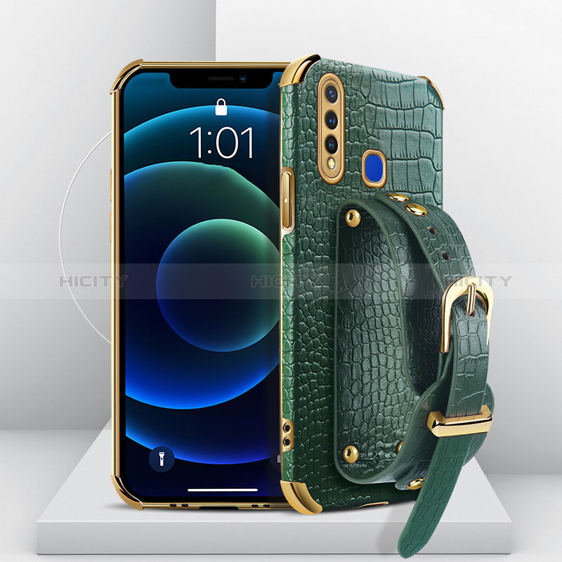 Coque Luxe Cuir Housse Etui XD3 pour Vivo Y19 Vert Plus