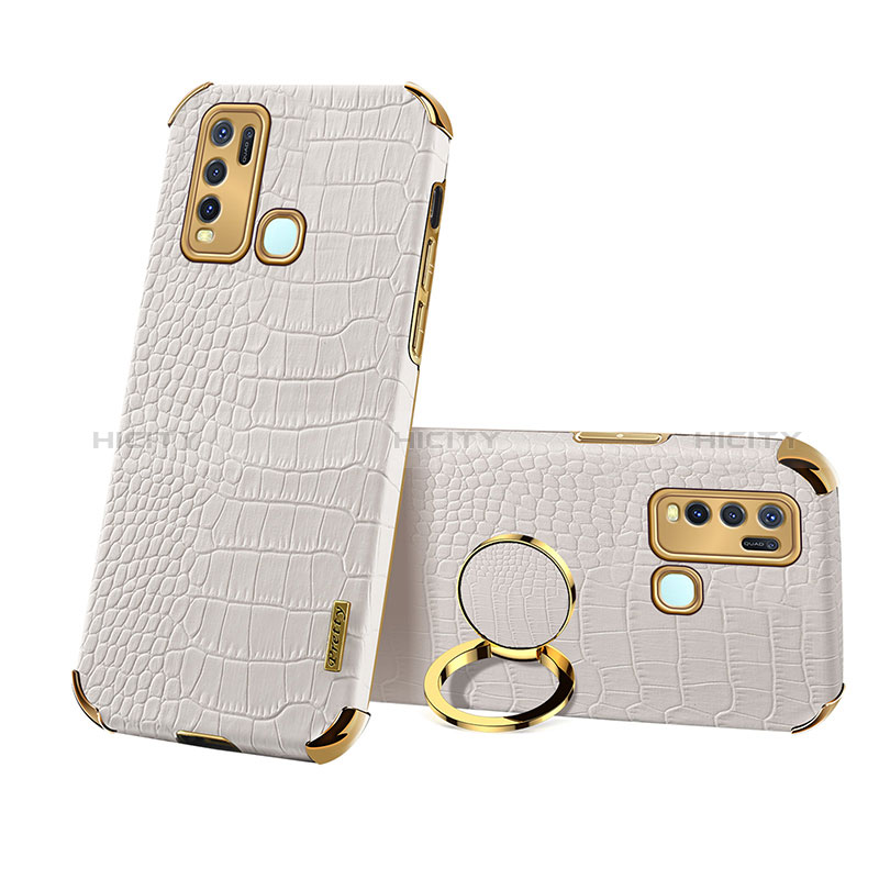 Coque Luxe Cuir Housse Etui XD3 pour Vivo Y50 Blanc Plus