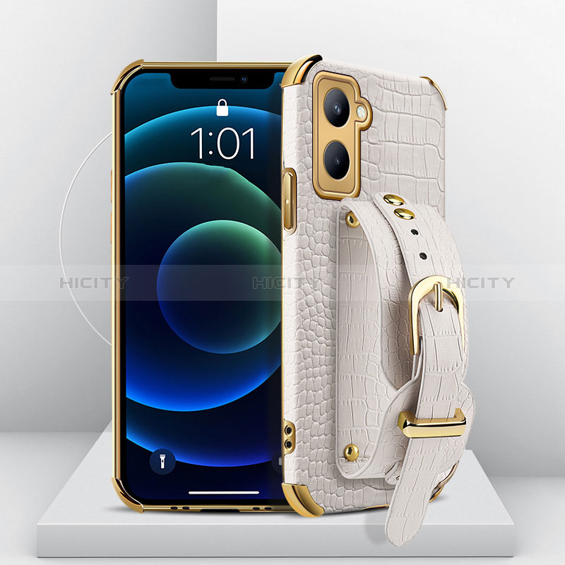 Coque Luxe Cuir Housse Etui XD4 pour Realme C33 (2023) Blanc Plus