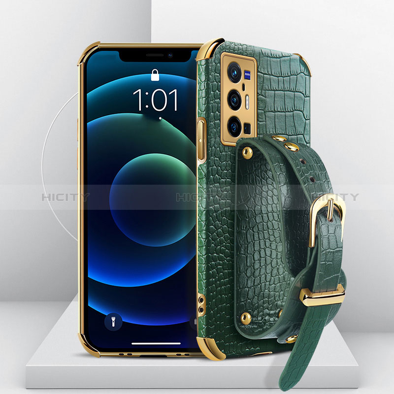 Coque Luxe Cuir Housse Etui XD4 pour Vivo X70 Pro+ Plus 5G Vert Plus