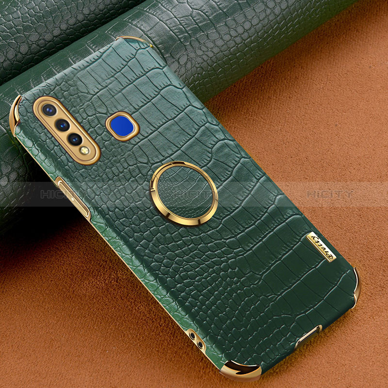 Coque Luxe Cuir Housse Etui XD4 pour Vivo Y5s Vert Plus