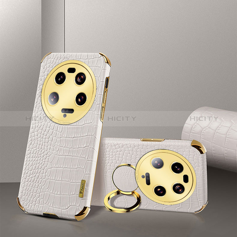 Coque Luxe Cuir Housse Etui XD4 pour Xiaomi Mi 13 Ultra 5G Blanc Plus