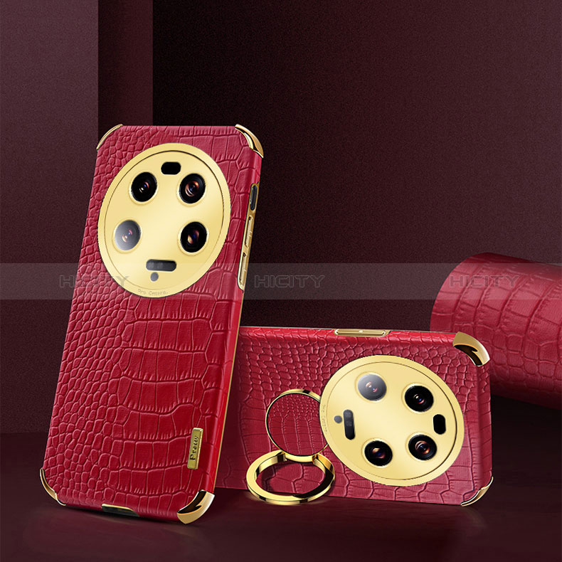 Coque Luxe Cuir Housse Etui XD4 pour Xiaomi Mi 13 Ultra 5G Rouge Plus