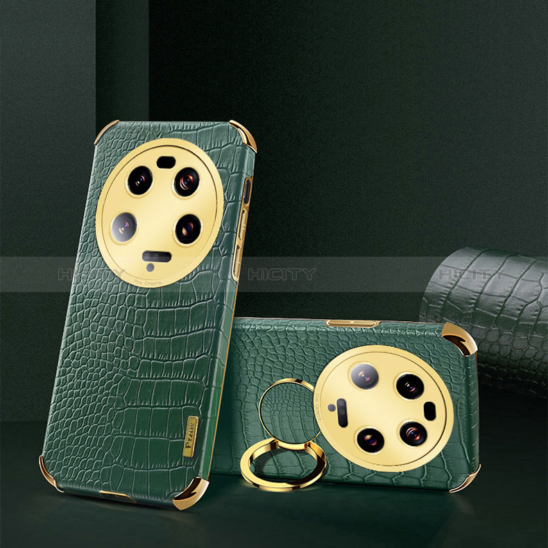 Coque Luxe Cuir Housse Etui XD4 pour Xiaomi Mi 13 Ultra 5G Vert Plus