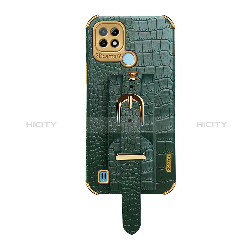 Coque Luxe Cuir Housse Etui XD5 pour Realme C21 Vert Plus