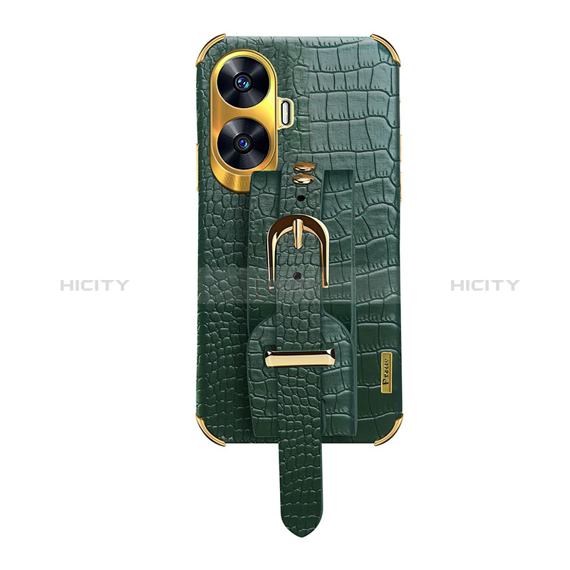 Coque Luxe Cuir Housse Etui XD5 pour Realme C55 Vert Plus