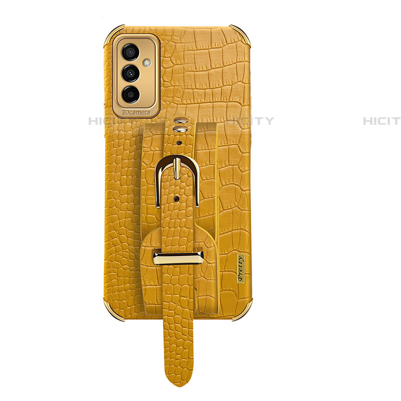 Coque Luxe Cuir Housse Etui XD5 pour Samsung Galaxy F23 5G Jaune Plus