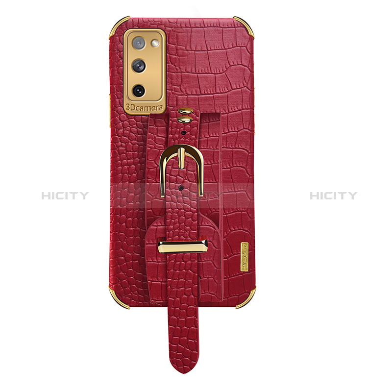 Coque Luxe Cuir Housse Etui XD5 pour Samsung Galaxy S20 FE 4G Rouge Plus