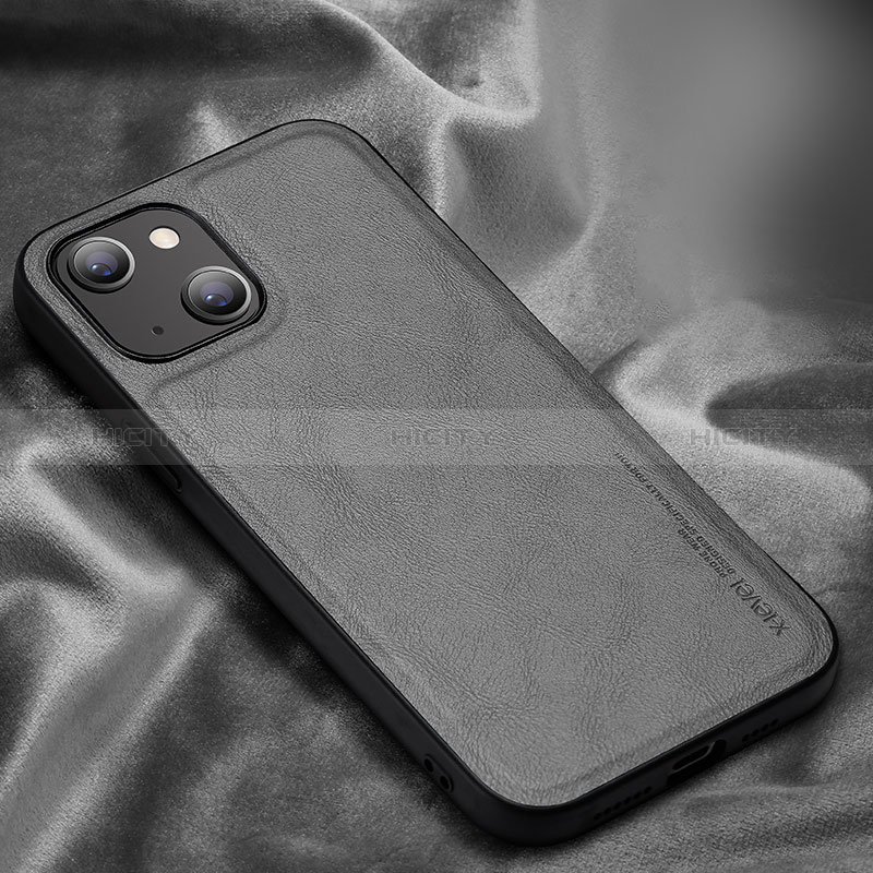 Coque Luxe Cuir Housse Etui XV1 pour Apple iPhone 14 Plus Gris Plus