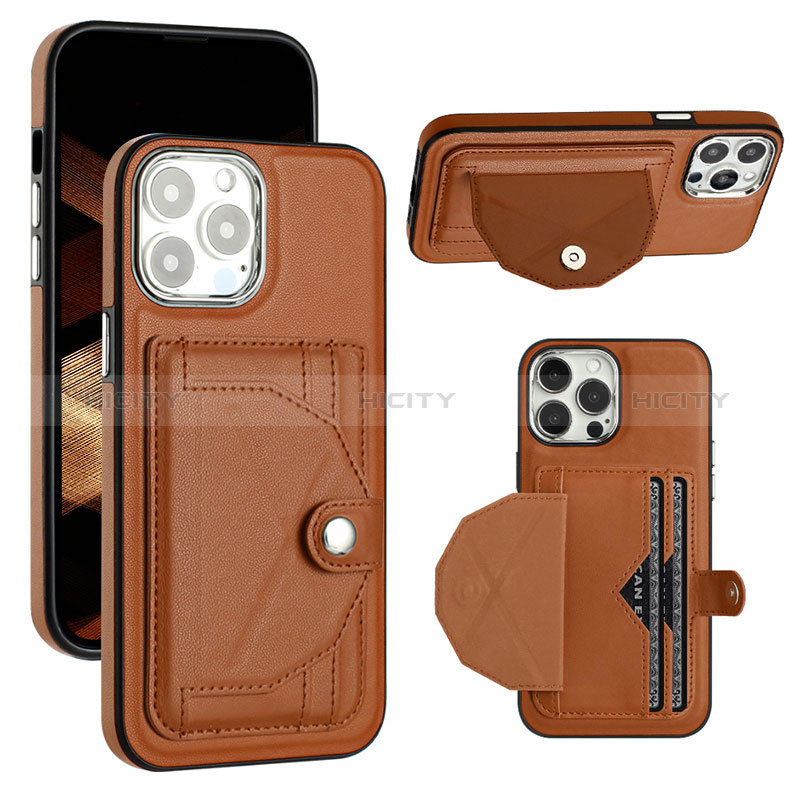 Coque Luxe Cuir Housse Etui Y01B pour Apple iPhone 13 Pro Marron Plus