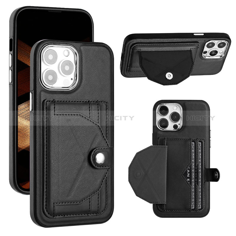 Coque Luxe Cuir Housse Etui Y01B pour Apple iPhone 14 Pro Max Noir Plus