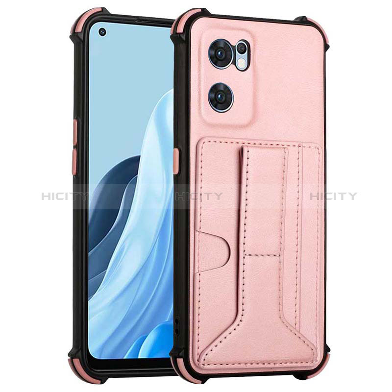 Coque Luxe Cuir Housse Etui Y01B pour OnePlus Nord CE 2 5G Or Rose Plus