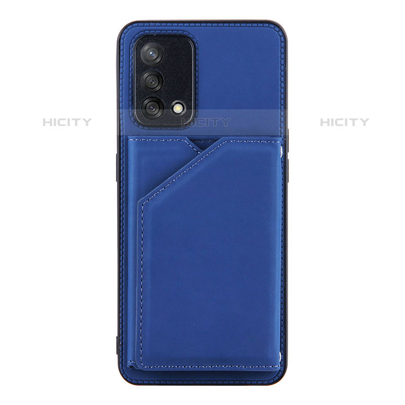 Coque Luxe Cuir Housse Etui Y01B pour Oppo A74 4G Bleu Plus