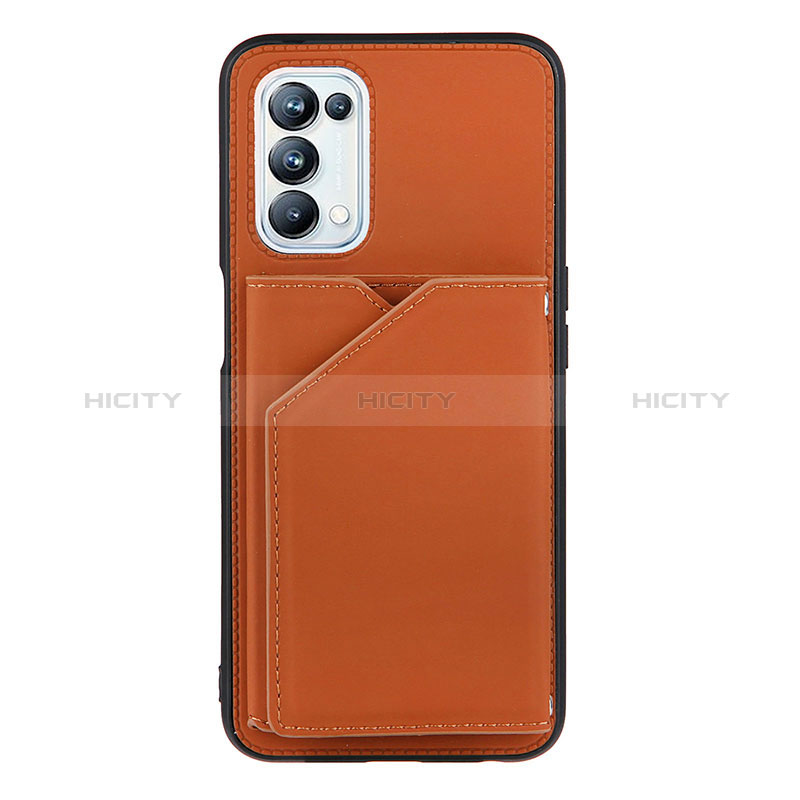 Coque Luxe Cuir Housse Etui Y01B pour Oppo A74 5G Marron Plus