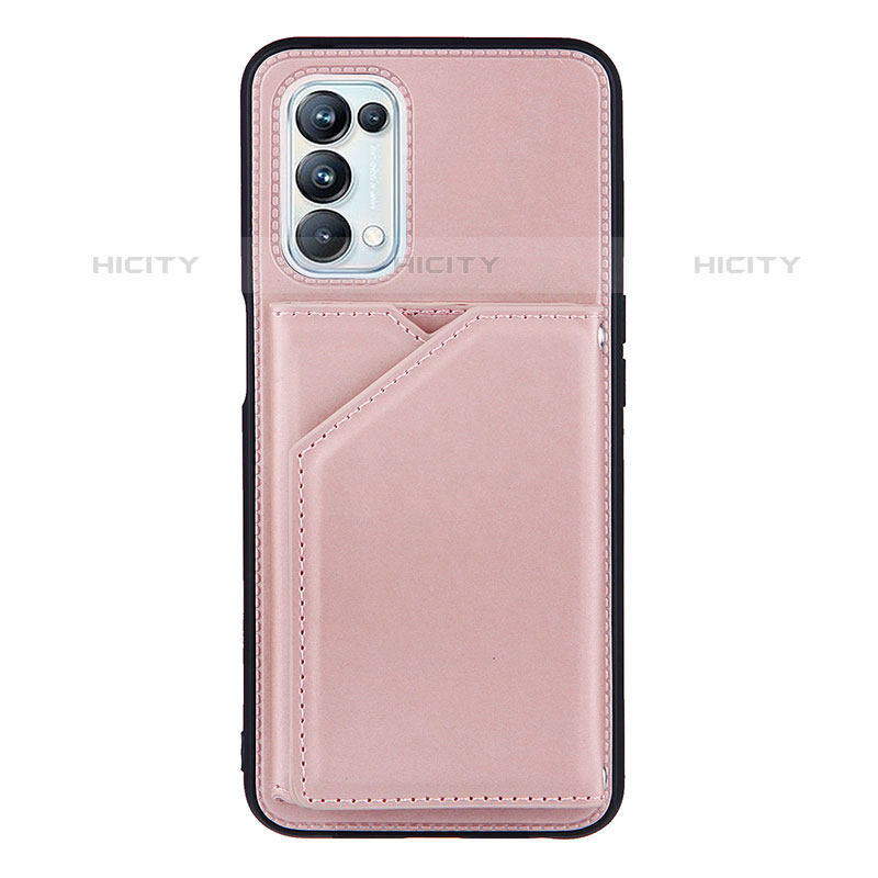 Coque Luxe Cuir Housse Etui Y01B pour Oppo A93 5G Or Rose Plus