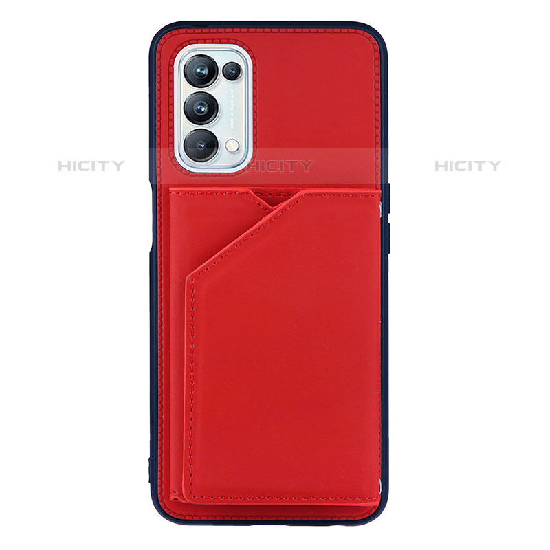 Coque Luxe Cuir Housse Etui Y01B pour Oppo A93 5G Rouge Plus