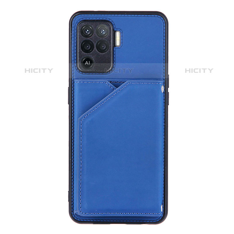 Coque Luxe Cuir Housse Etui Y01B pour Oppo A94 4G Bleu Plus