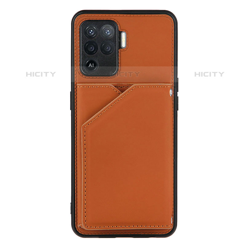 Coque Luxe Cuir Housse Etui Y01B pour Oppo A94 4G Marron Plus