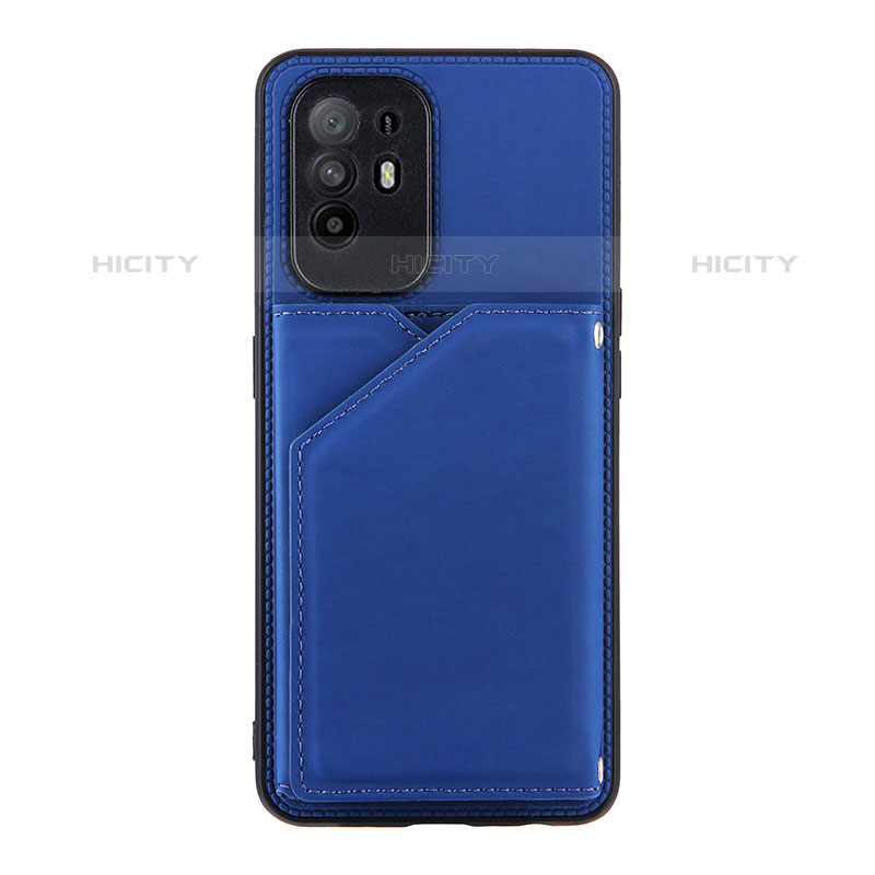 Coque Luxe Cuir Housse Etui Y01B pour Oppo A94 5G Bleu Plus