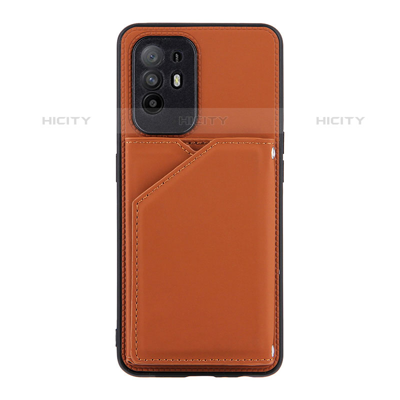 Coque Luxe Cuir Housse Etui Y01B pour Oppo A94 5G Marron Plus