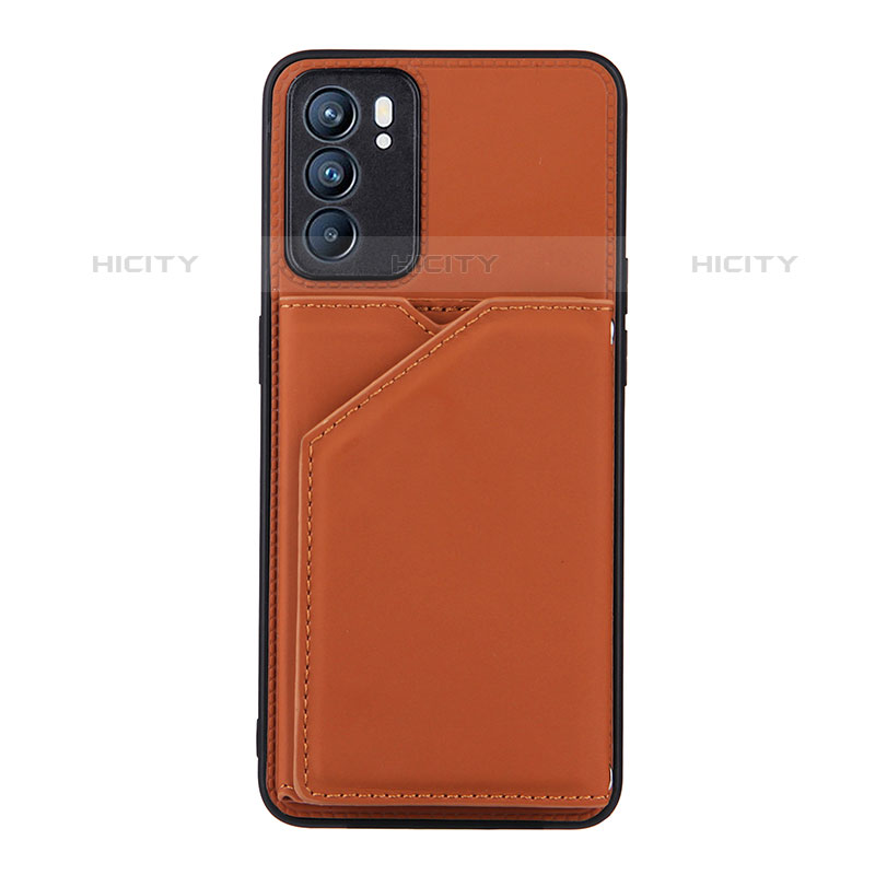 Coque Luxe Cuir Housse Etui Y01B pour Oppo Reno6 5G Marron Plus