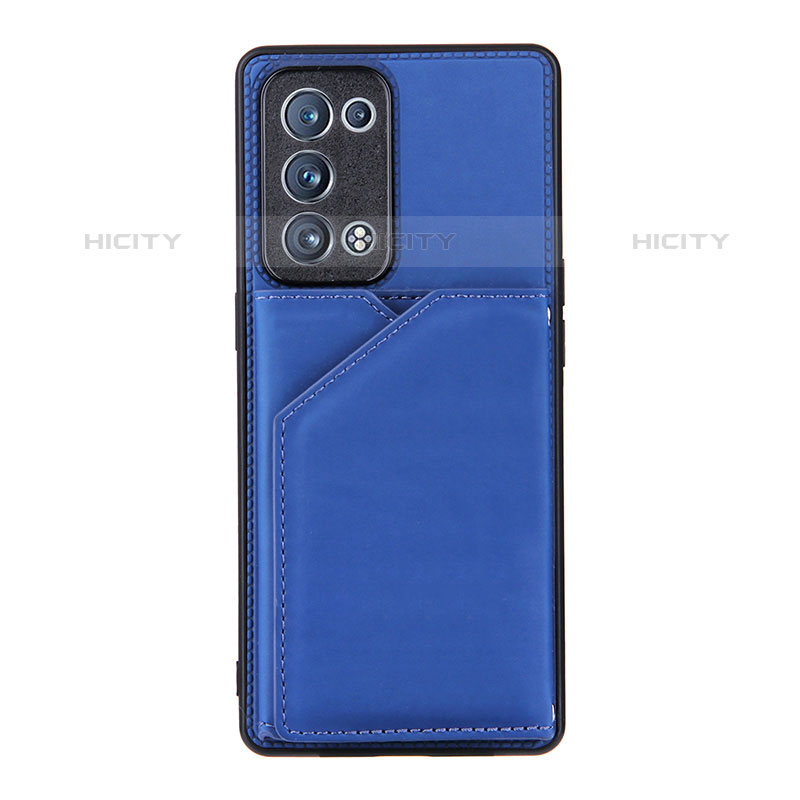 Coque Luxe Cuir Housse Etui Y01B pour Oppo Reno6 Pro 5G Bleu Plus