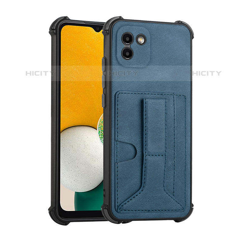 Coque Luxe Cuir Housse Etui Y01B pour Samsung Galaxy A03 Bleu Plus