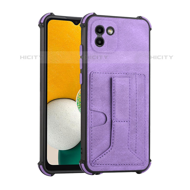 Coque Luxe Cuir Housse Etui Y01B pour Samsung Galaxy A03 Violet Plus