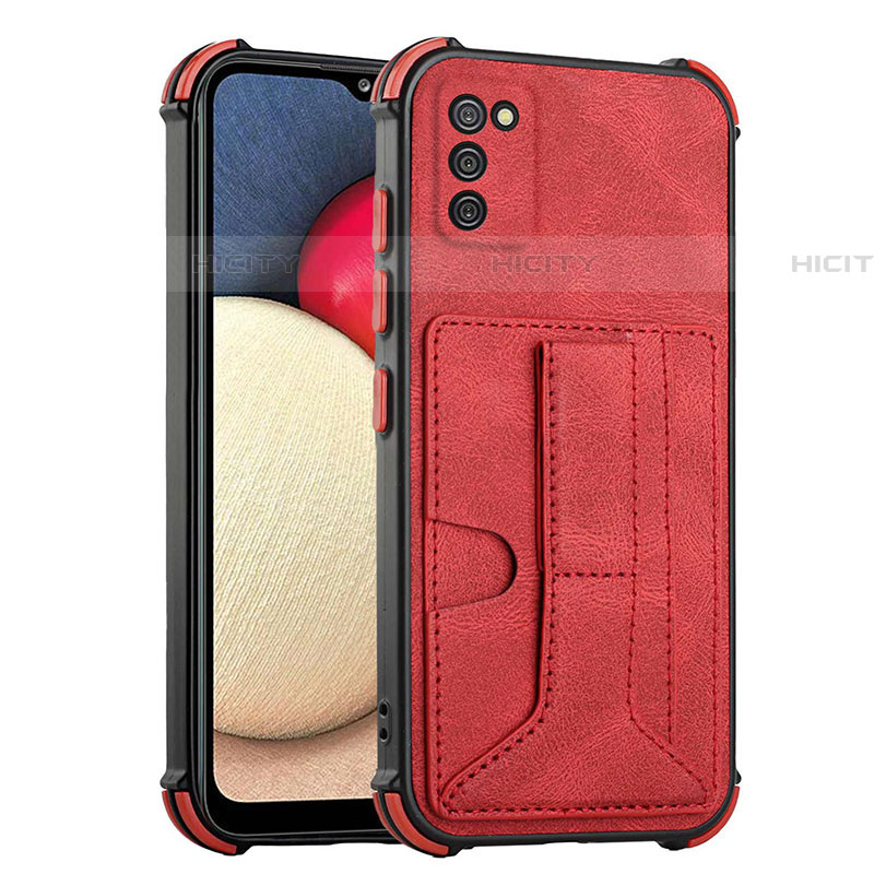 Coque Luxe Cuir Housse Etui Y01B pour Samsung Galaxy A03s Rouge Plus