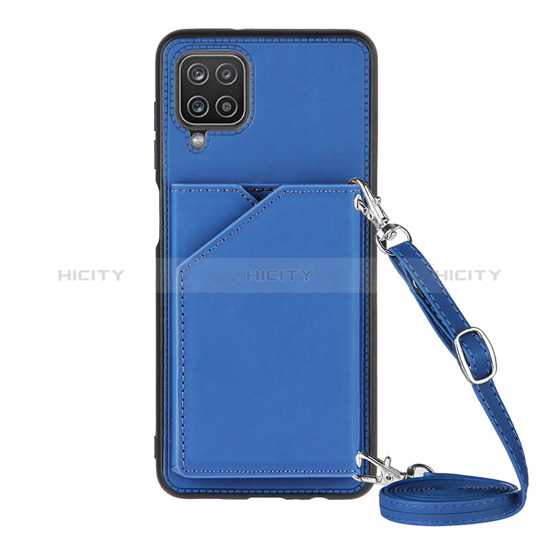 Coque Luxe Cuir Housse Etui Y01B pour Samsung Galaxy A12 5G Bleu Plus