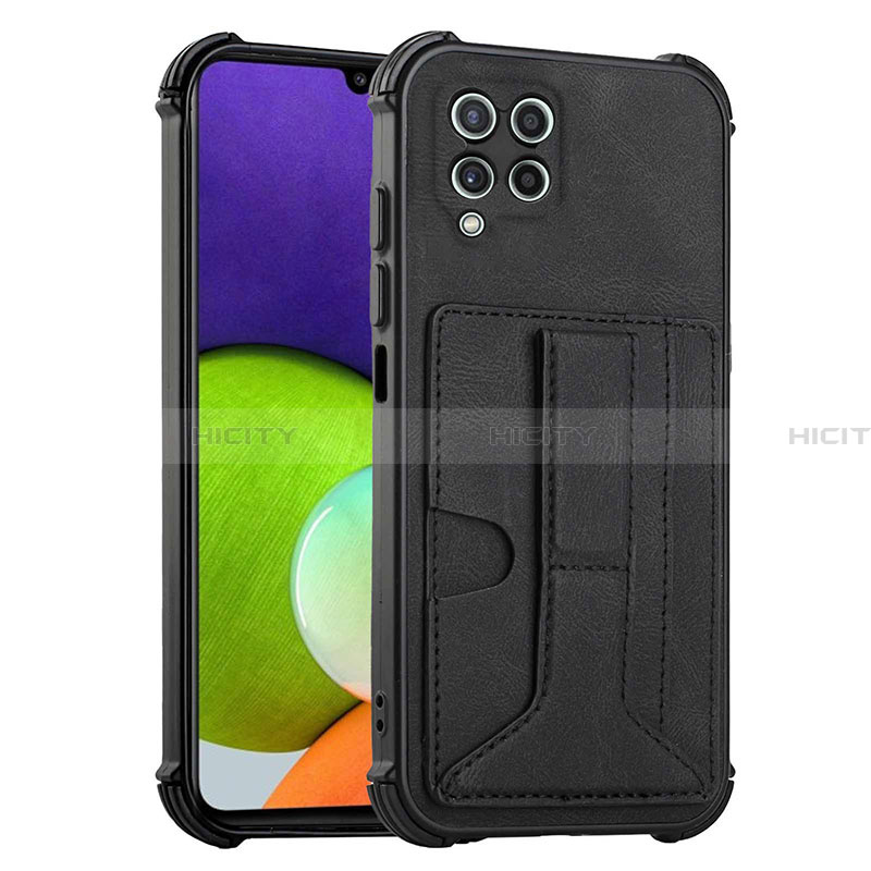 Coque Luxe Cuir Housse Etui Y01B pour Samsung Galaxy A22 4G Noir Plus