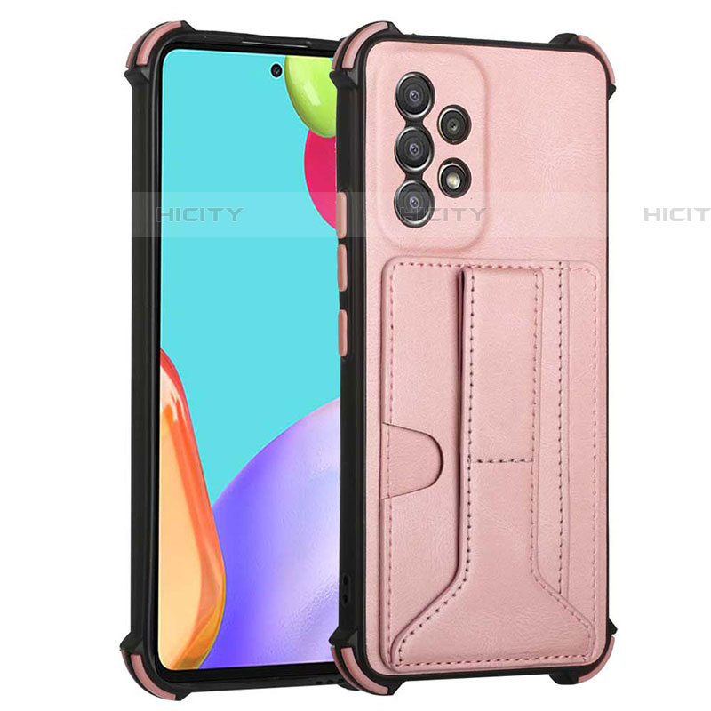 Coque Luxe Cuir Housse Etui Y01B pour Samsung Galaxy A53 5G Or Rose Plus