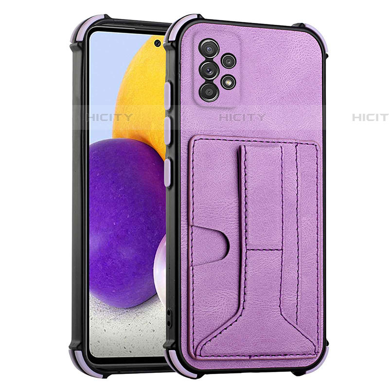 Coque Luxe Cuir Housse Etui Y01B pour Samsung Galaxy A72 4G Violet Plus