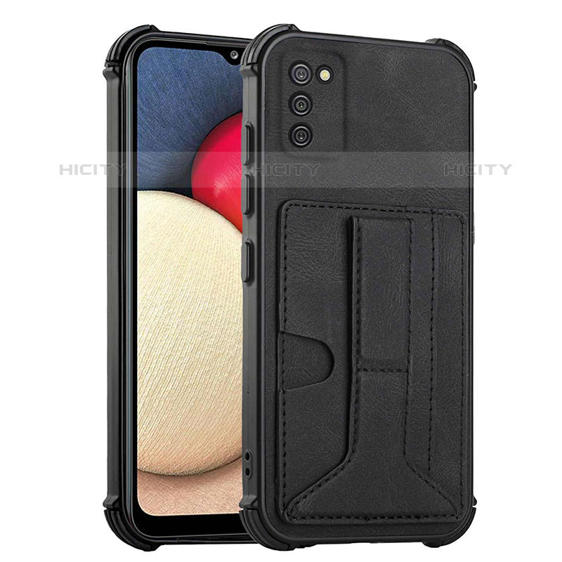 Coque Luxe Cuir Housse Etui Y01B pour Samsung Galaxy M02s Noir Plus