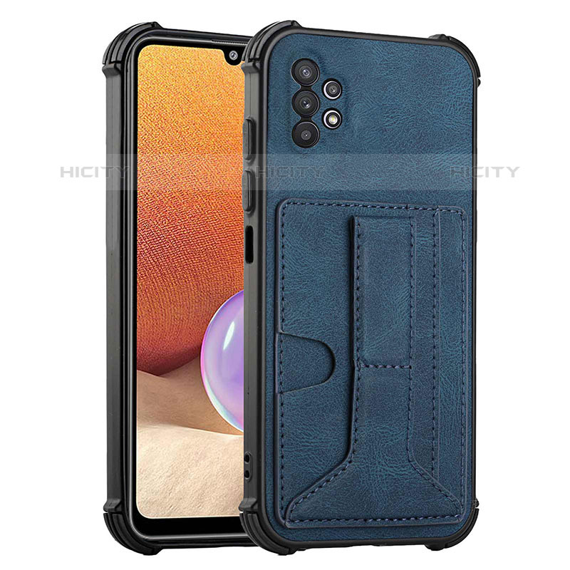 Coque Luxe Cuir Housse Etui Y01B pour Samsung Galaxy M32 5G Bleu Plus