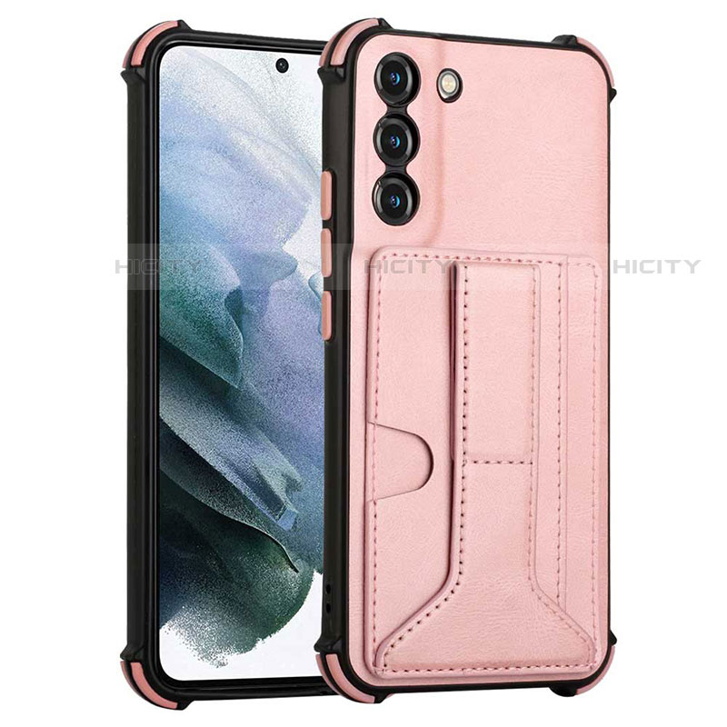 Coque Luxe Cuir Housse Etui Y01B pour Samsung Galaxy S21 Plus 5G Or Rose Plus