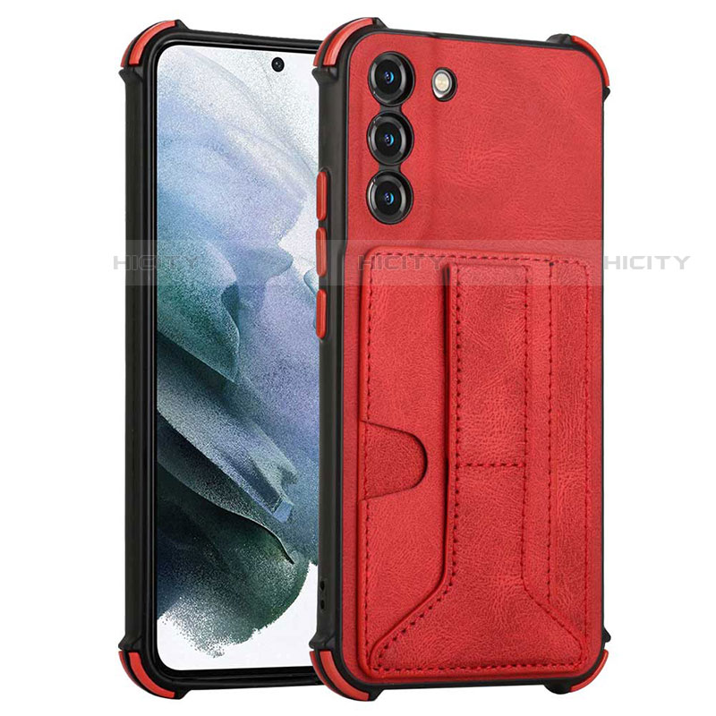 Coque Luxe Cuir Housse Etui Y01B pour Samsung Galaxy S21 Plus 5G Rouge Plus