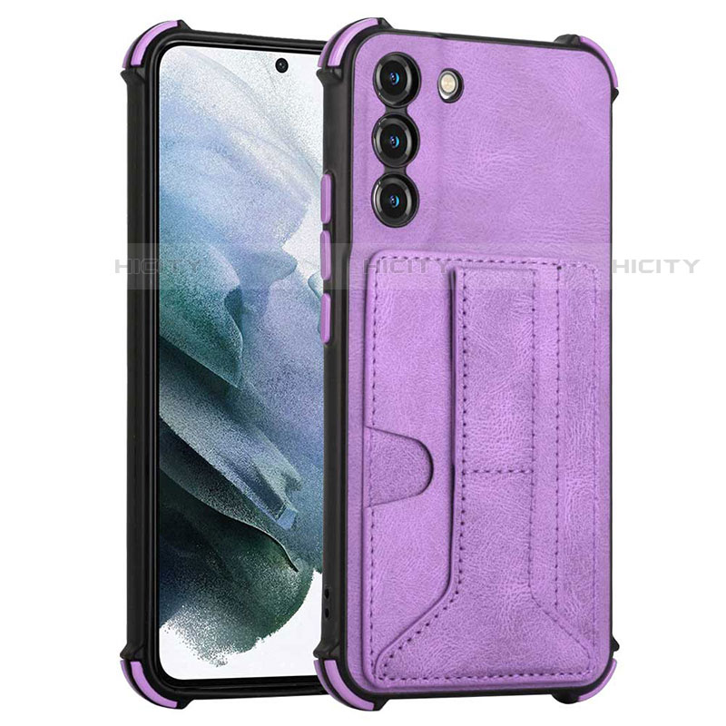 Coque Luxe Cuir Housse Etui Y01B pour Samsung Galaxy S21 Plus 5G Violet Plus