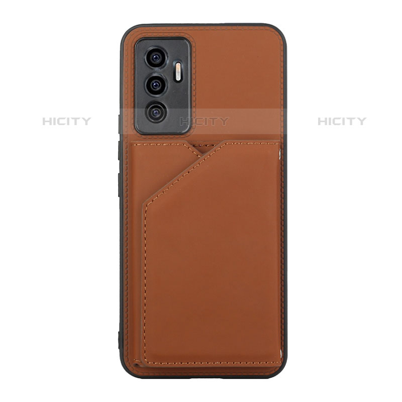 Coque Luxe Cuir Housse Etui Y01B pour Vivo V23e 5G Marron Plus