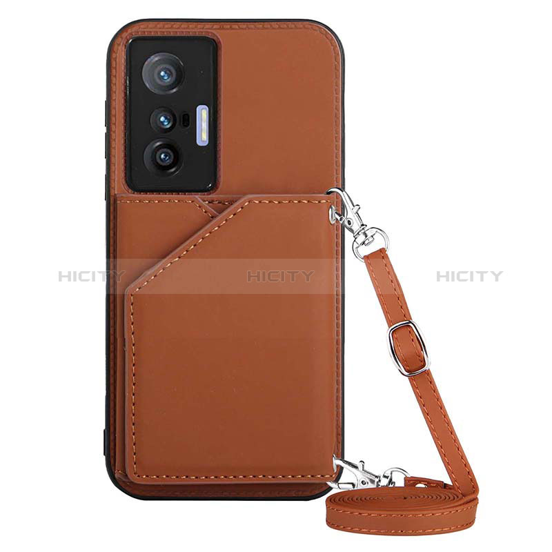 Coque Luxe Cuir Housse Etui Y01B pour Vivo X70 5G Marron Plus